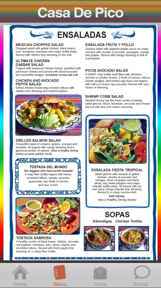 App Menu | The Casa de Pico Blog